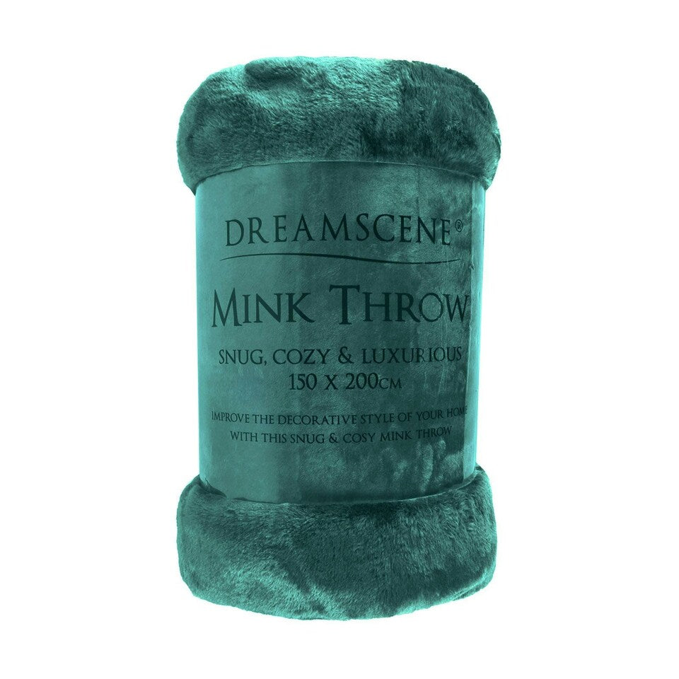 Faux Fur Throw - Green